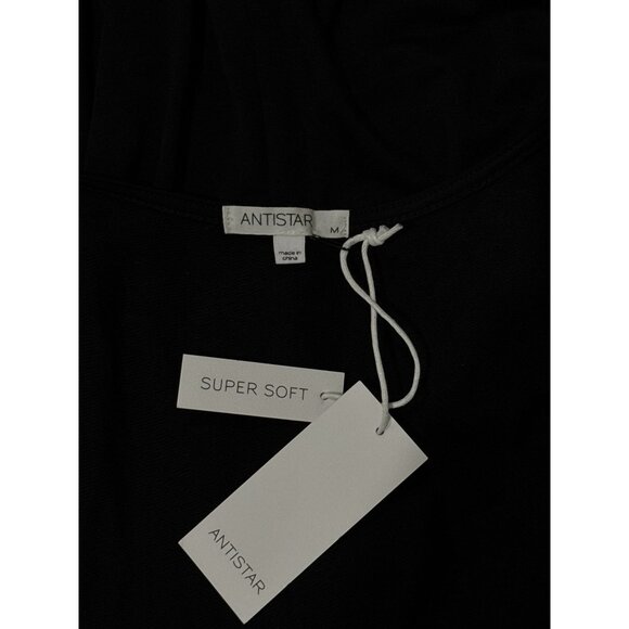 NWT Antistar Womens Romper Size M Black Sleeveless Elastic Waist Tie Detail - Picture 3 of 6